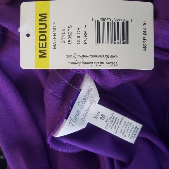 MATERNITY PURPLE DRESS THREE SEASONS NWT - Picture 4 of 5